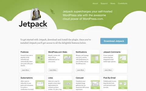 http://jetpack.me/ のページ